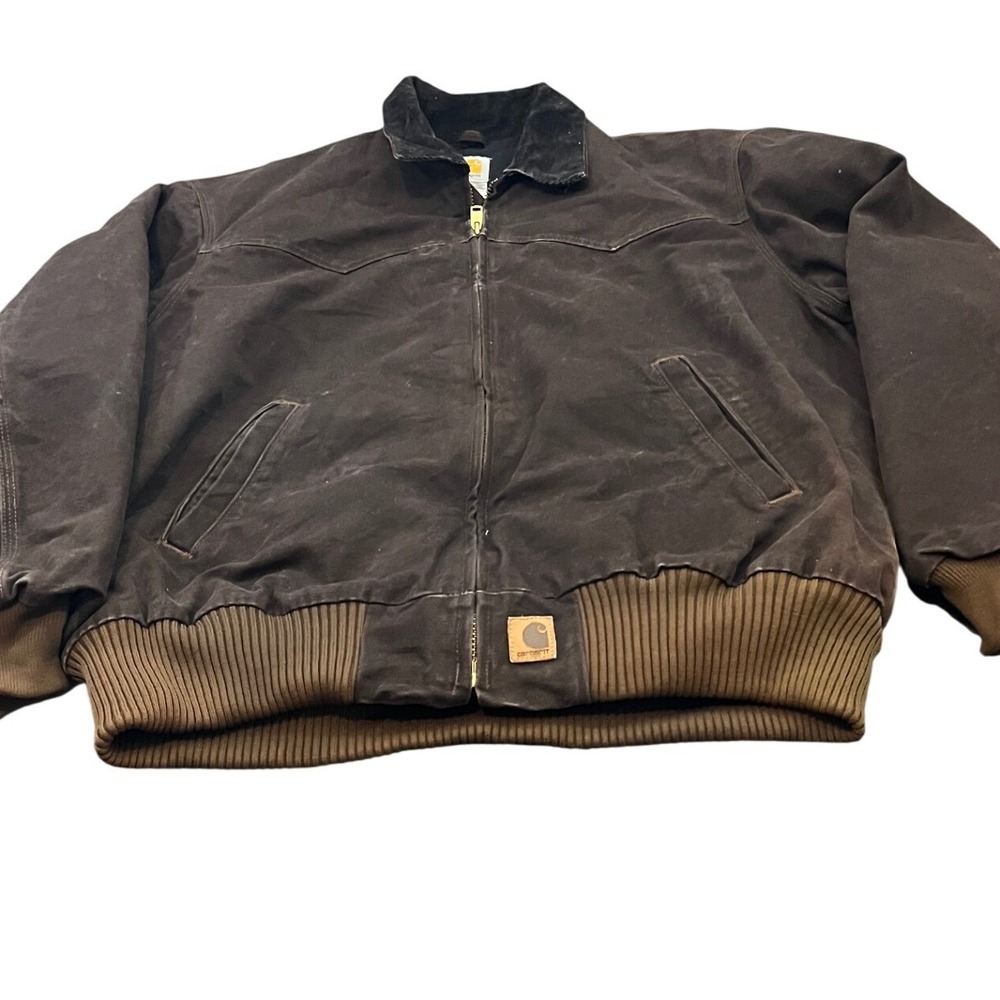 Carhartt Santa Fe Jacket Mens 2XL Dark Brown J14 DKB Western Duck Canvas Coat